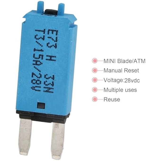 rayihni 28V Dc Manual Reset Mini Atm Blade Style Circuit Breakers Footprint Circuit Protector 5A 6A 75A 10A 15A 20A 25A 30A8Pcs - Image 4