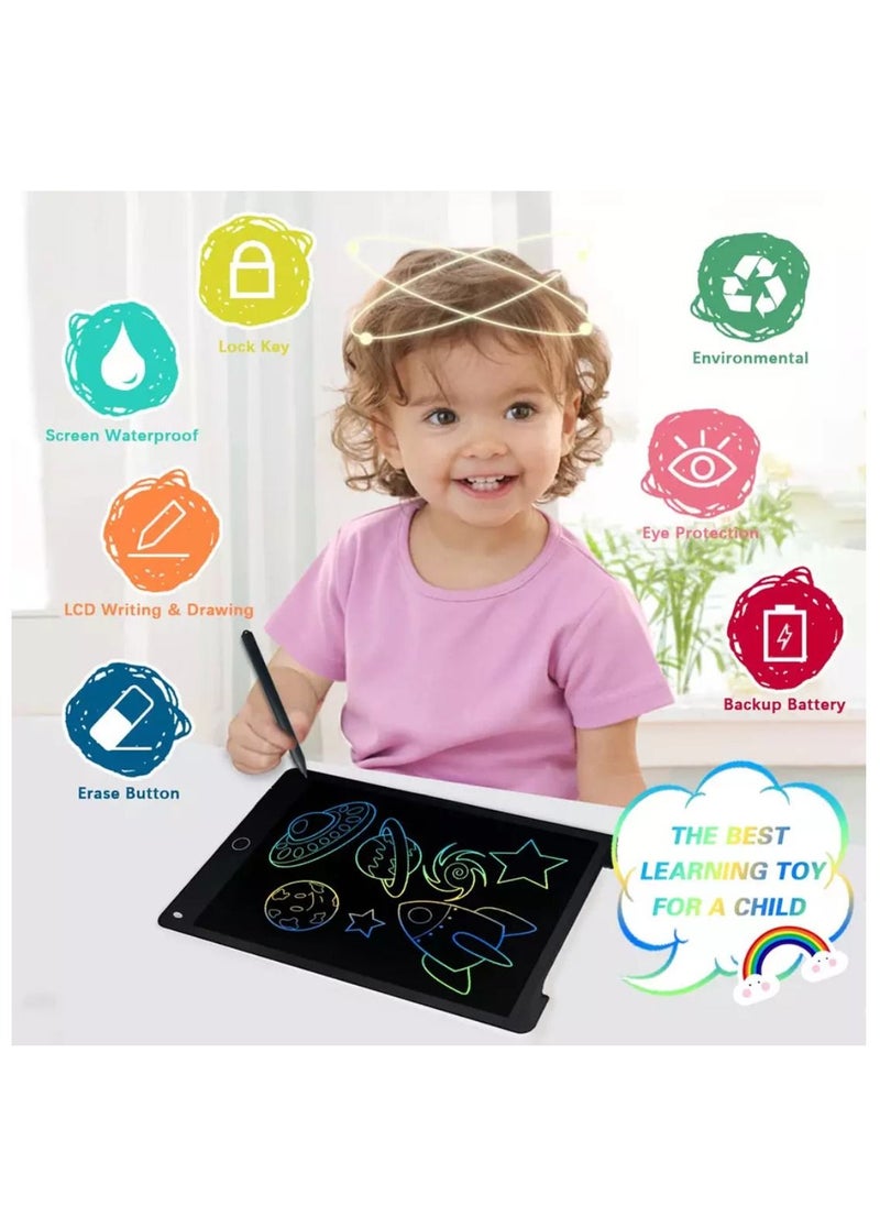 Yuwell LCD Writing Tablet, 12 Inch Colorful Doodle Board Drawing Tablet For Kids, Kids Travel Learning Toys Birthday Gifts For 3 4 5 6 Year Old Boys And Girls Toddlers  - Image 3