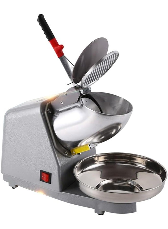 جارلو منزلية وتجارية كهربائية مزدوجة شفرة الثلج محطم الثلج المحراث مخروط الثلج آلة الفضة 64kg / hr - Image 1