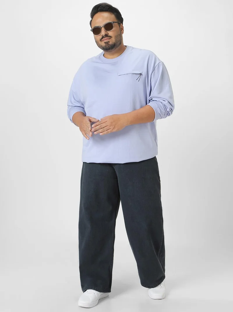 Urbano Fashion  Urbano Plus Men's Grey Loose Fit Washed Jeans Non-Stretchable  | Best Price UAE