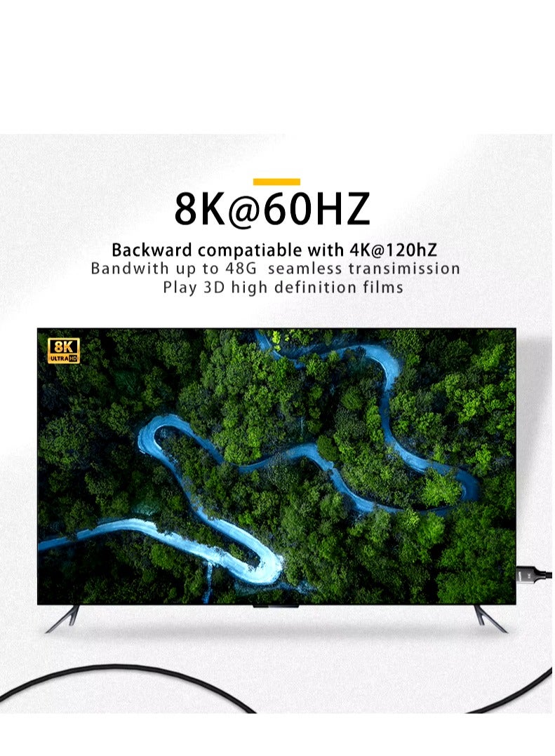 Metal HDMI Cable 2M,  8K 2.1 Ultra HD 160HZ - Image 4