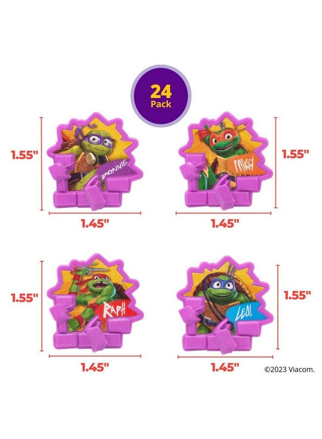 DecoPac DecoPac Teenage Mutant Ninja Turtles Turtle Power Rings, Cupcake Decorations For Birthday Party, Cakes, And Celebrations - 24 Pack  - Image 3