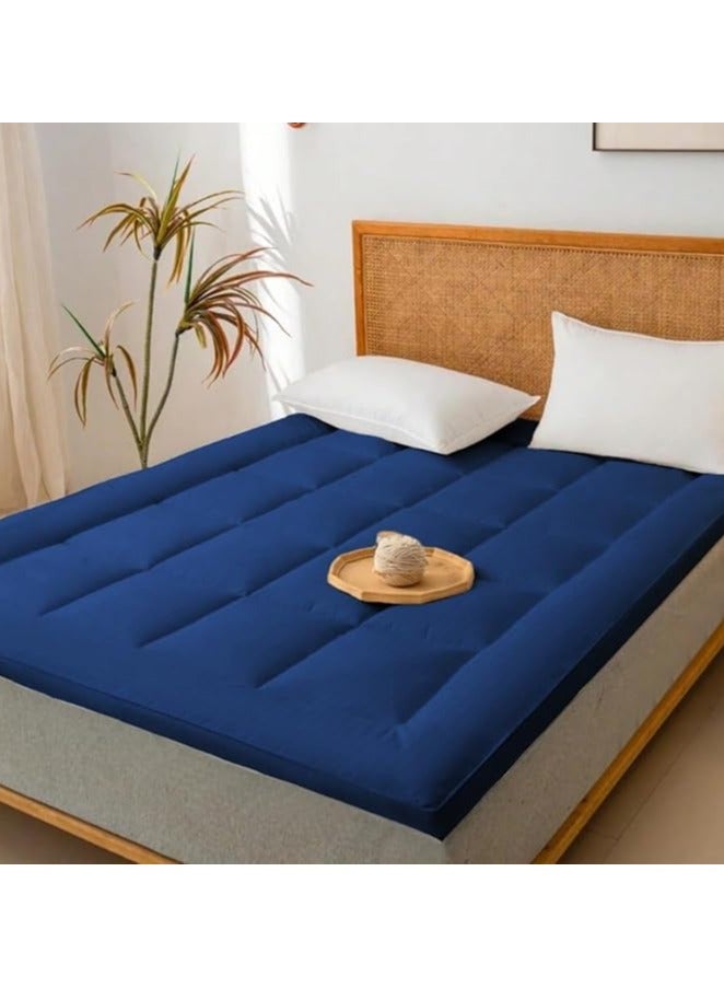 Comfy مراتب مريحة بتصميم فندقي أزرق 180 × 200 + 10 سم حشوة ألياف مريحة - Image 1