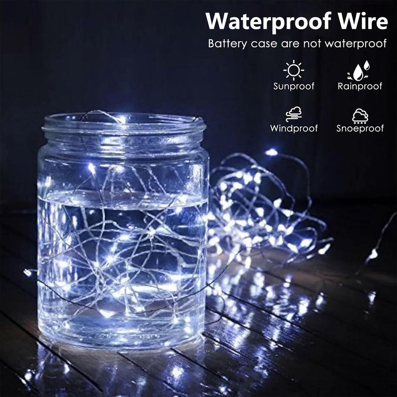 EXF 4-Pack Fairy Lights Battery Operated with Timer, Waterproof 16FT 50 LED String Lights Indoor Outdoor, Cuttable Starry Fairy Lights for Christmas Home Bedroom Wedding DIY Centerpiece Decor (Cool White) - Image 3