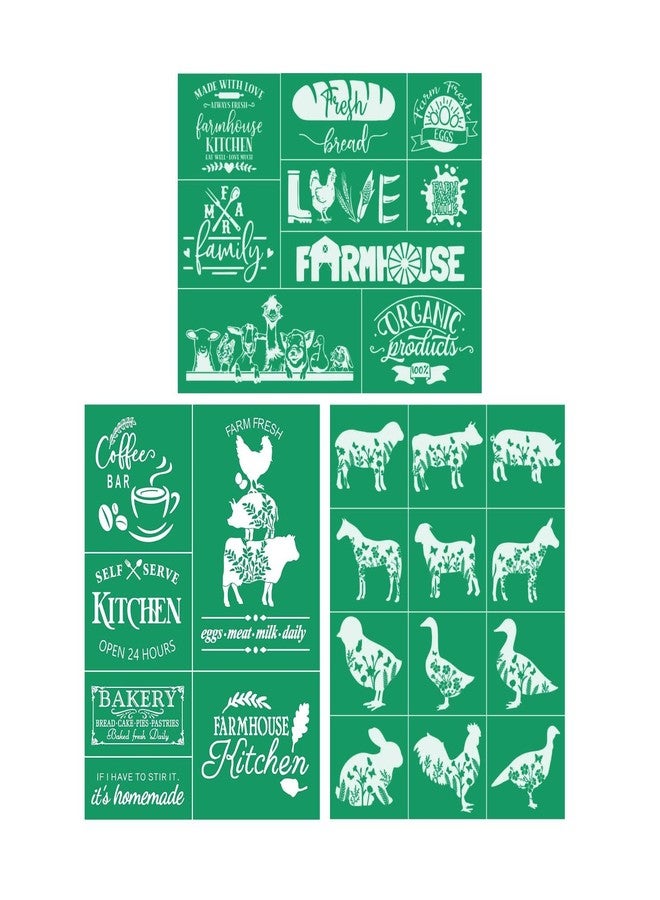 DGAGA 3PCS Farmhouse Silk Screen Stencils Silk Screen Printing Stencil Self Adhesive Stencils for Chalk Paste Reusable Silk Screen Mesh Stencils for Wood,Fabric,Home Decor,Art Crafts - Image 1