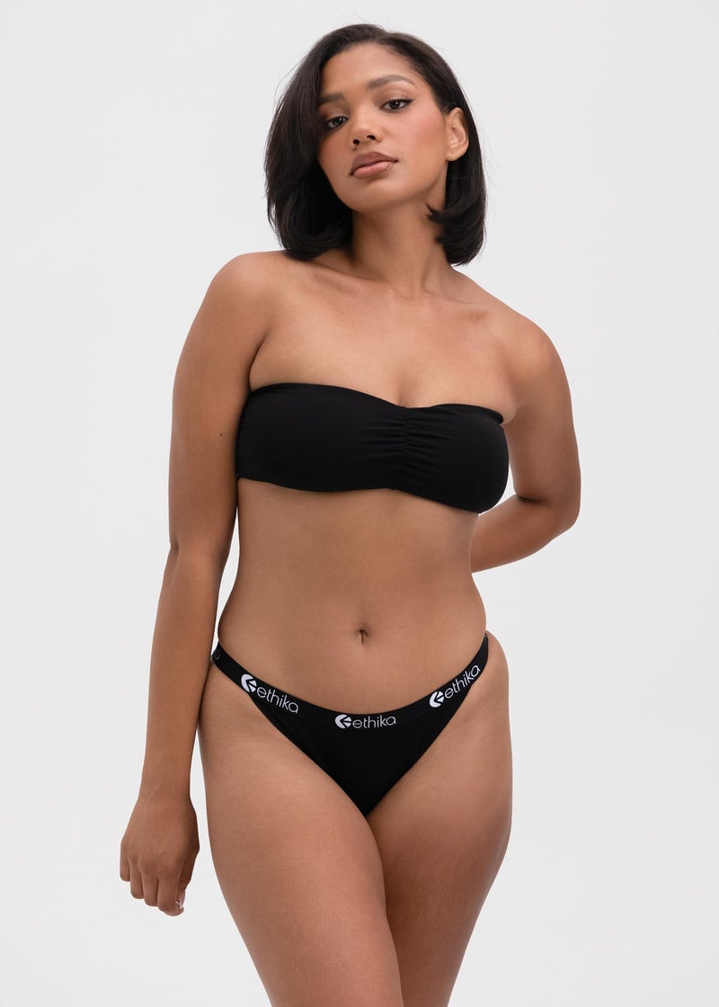 Ethika Women's Brazilian Cheeky | Midnight Black (BLK, Small) - Image 2