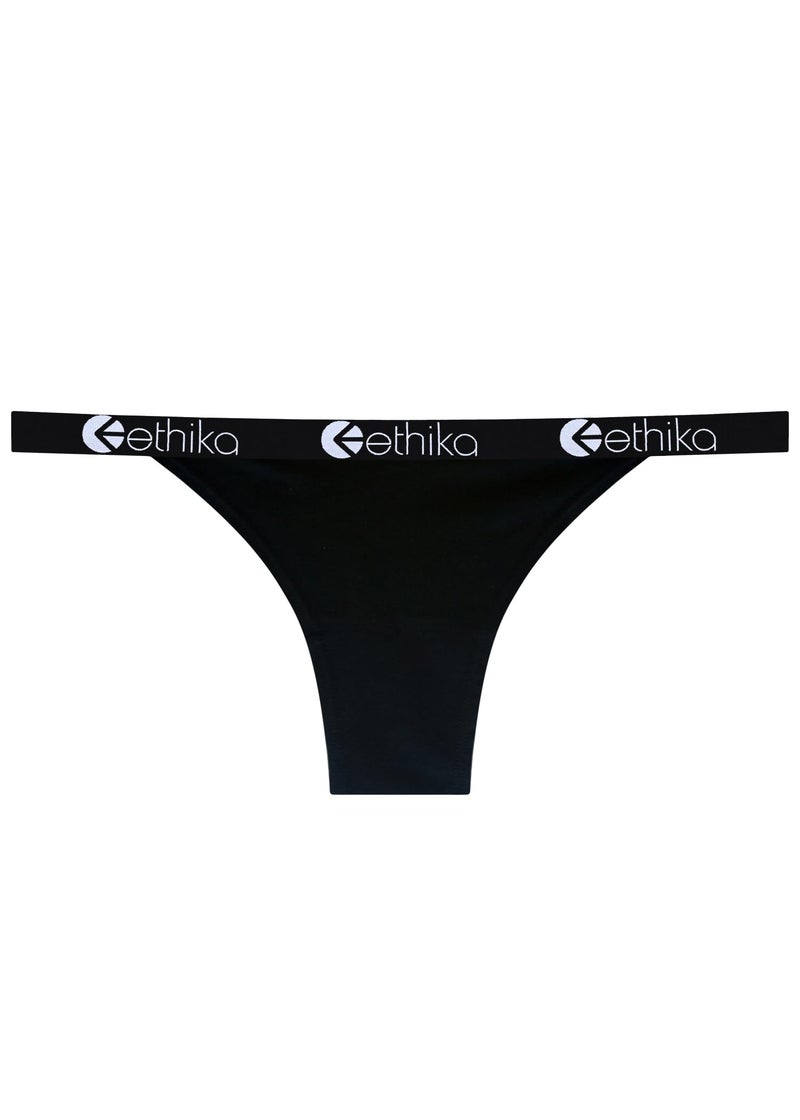 Ethika Women's Brazilian Cheeky | Midnight Black (BLK, Small) - Image 5