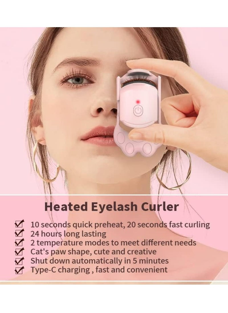 Generic - Heated Eyelash Curlers, Cat’s Paw Shape Heated Eyelash Curler with 2 Temperature Modes, Type-C Rechargeable, Eyelash Heated Curler for Quick Natural Curling 24 Hours Long Lasting - Image 1