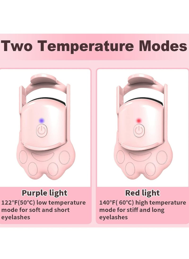 Generic - Heated Eyelash Curlers, Cat’s Paw Shape Heated Eyelash Curler with 2 Temperature Modes, Type-C Rechargeable, Eyelash Heated Curler for Quick Natural Curling 24 Hours Long Lasting - Image 1