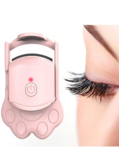 Heated Eyelash Curlers, Cat’s Paw Shape Heated Eyelash Curler with 2 Temperature Modes, Type-C Rechargeable, Eyelash Heated Curler for Quick Natural Curling 24 Hours Long Lasting