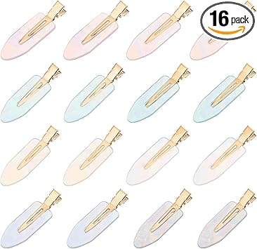 oruola 16 Pack Creaseless Hair ClipsMakeup Hair ClipsNo Crease Hairs Clip for Styling24 Flat Hairs Pins For Salon Styling BangDecorative Accessories for Women and Girls Multicolor - Image 1