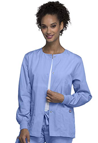 Cherokee Women's Snap Front Warm Up Jacket, Ciel, X-Large - Image 1
