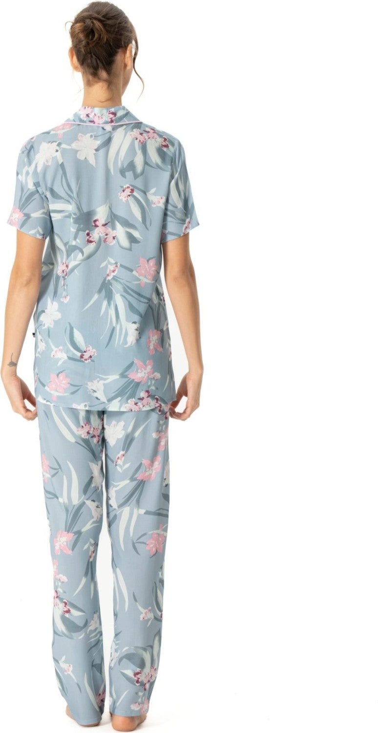 U.S. Polo Assn. 17047 Women's Mint Placket Short Sleeve Pajama Set - Image 3