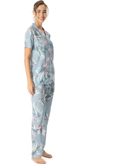 17047 Women's Mint Placket Short Sleeve Pajama Set - pzsku/Z496D8C7F52AD853D97C4Z/45/_/1735921002/85a80f90-bc84-4993-b592-cdd6c27a7336