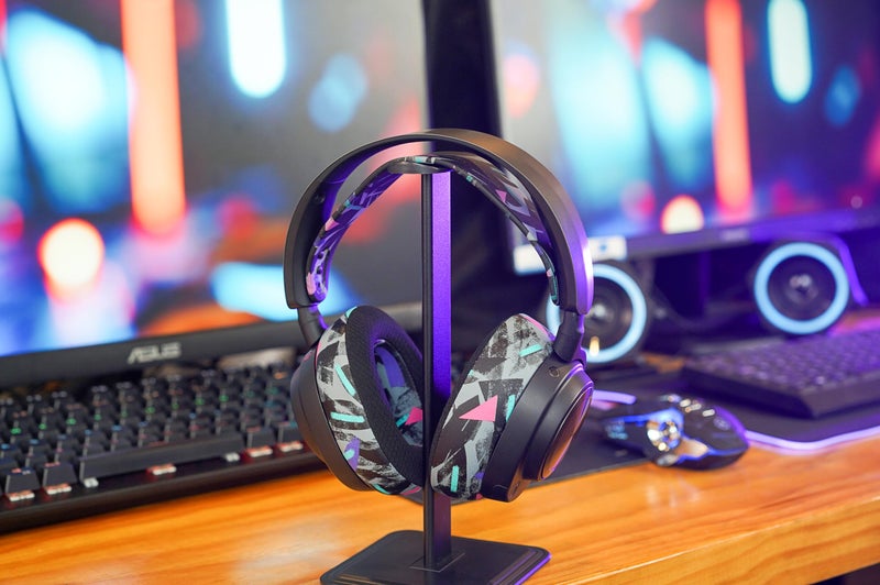 WC HeadbandZ Arctis Nova - Upgraded Silicone Headband for Arctis Nova Headsets by Wicked Cushions - Enhanced Flexibility, Comfort, and Style with Matching Earpad Designs| 90's Black - Image 4