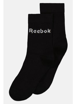 Reebok Men 3 Pair Mid Crew Socks, Black  - Image 2