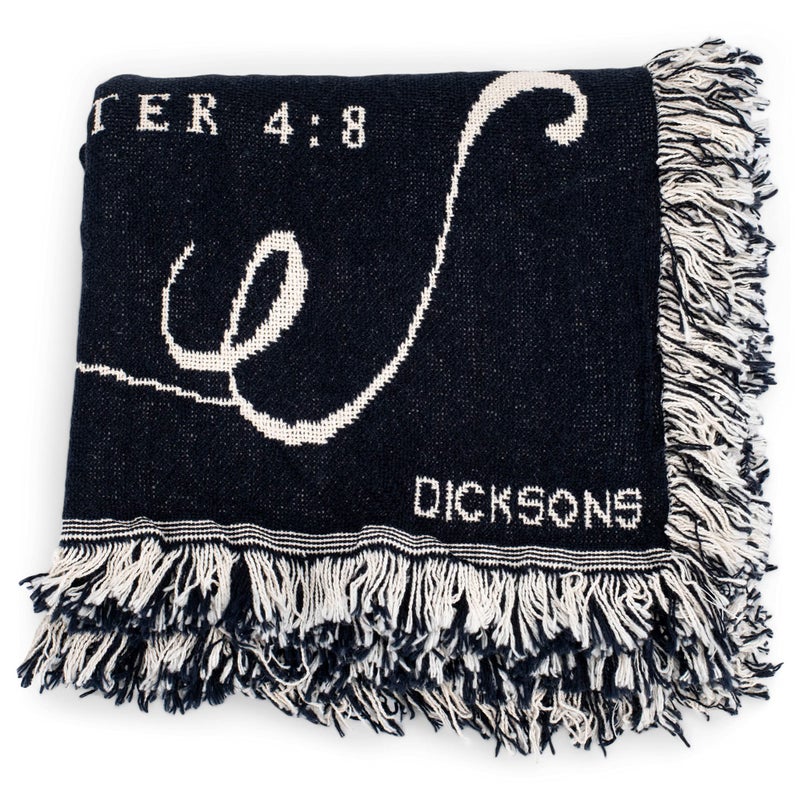 Dicksons Mr. and Mrs. Black and White 52 x 68 All Cotton Tapestry Throw Blanket - Image 5