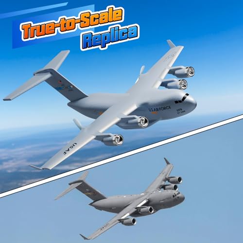AIGIMU RC Airplane RC Plane Ready to Fly 2CH C17 Remote Control Airplane with 6axis Gyro Stabilizer Globemaster III Military Transport Aircraft for Beginners Boys Kids Adults - Image 5