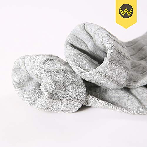 WANDER Dress Socks Men's Classic Cotton Solid Premium Ribbed Socks Seamless Soft for Office Business 6 Pairs 7-12 - Image 3