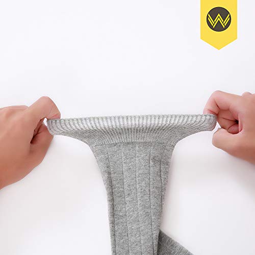 WANDER Dress Socks Men's Classic Cotton Solid Premium Ribbed Socks Seamless Soft for Office Business 6 Pairs 7-12 - Image 2