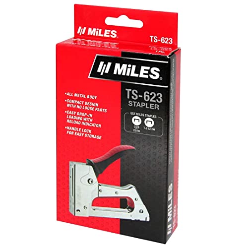 MILES Metal TS-623 Gun Tracker | 5000 pcs 23/8 Stainless Steel Staple Pins | Silver body Red handle Color | Combo| Hardware | Industry|Textile | Leather | Canvas| Sofa Car Seat Stapler - Image 3