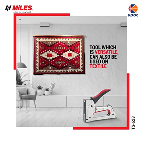 MILES Metal TS-623 Gun Tracker | 5000 pcs 23/8 Stainless Steel Staple Pins | Silver body Red handle Color | Combo| Hardware | Industry|Textile | Leather | Canvas| Sofa Car Seat Stapler - Image 5