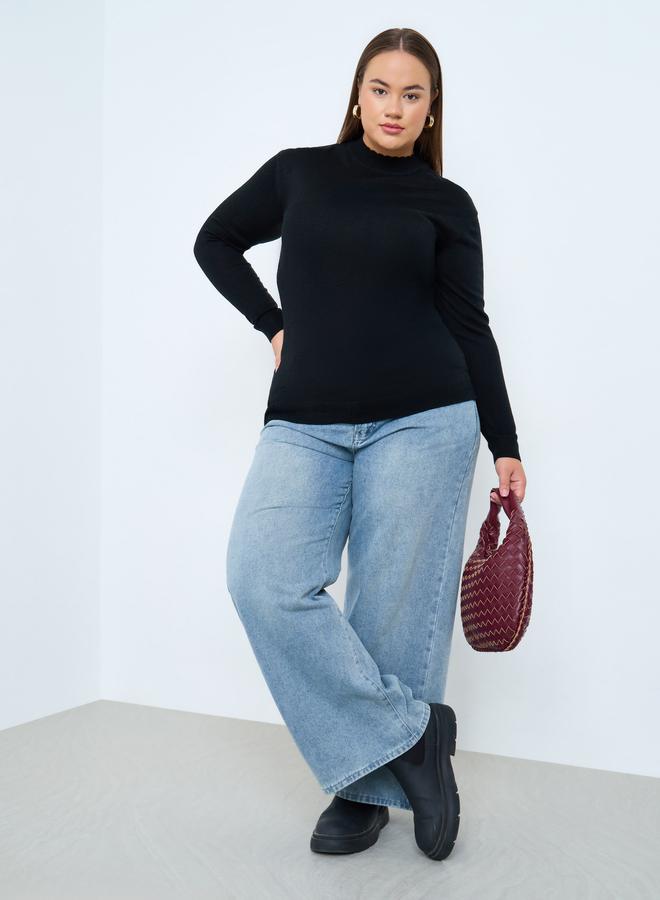 Styli Plus Size Slim Fit High Neck Sweater - Image 2