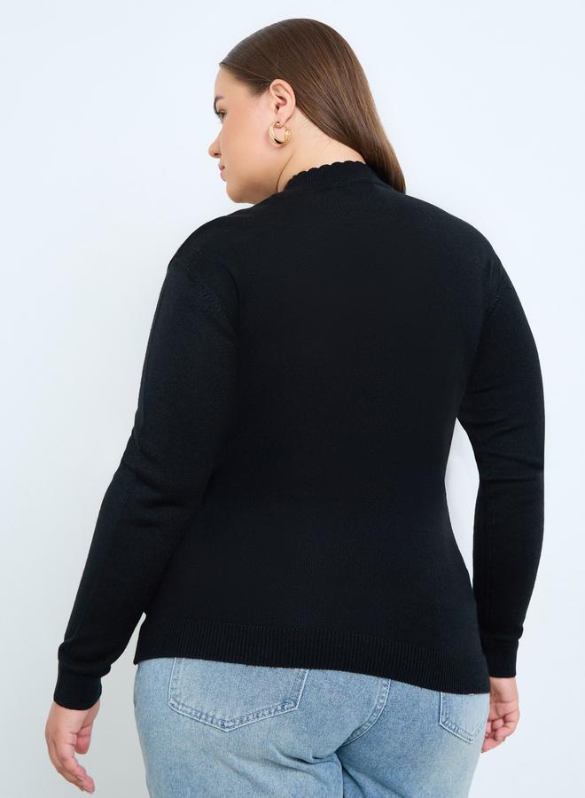 Styli Plus Size Slim Fit High Neck Sweater - Image 4