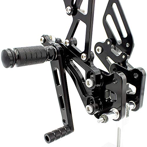 NICEDOLL CNC GSXR600 06-10 Motorcycle Rearset Foot Pegs Rear Set Footrests Fully Adjustable Foot Boards Compatible with GS-X-R GSXR 600 750 GSXR600 GSXR750 GSX-R600 GSX-R750 2006-2010 Black - Image 3