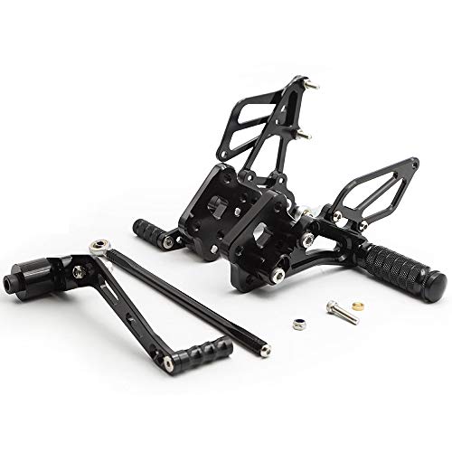 NICEDOLL CNC GSXR600 06-10 Motorcycle Rearset Foot Pegs Rear Set Footrests Fully Adjustable Foot Boards Compatible with GS-X-R GSXR 600 750 GSXR600 GSXR750 GSX-R600 GSX-R750 2006-2010 Black - Image 5