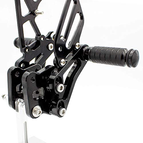 NICEDOLL CNC GSXR600 06-10 Motorcycle Rearset Foot Pegs Rear Set Footrests Fully Adjustable Foot Boards Compatible with GS-X-R GSXR 600 750 GSXR600 GSXR750 GSX-R600 GSX-R750 2006-2010 Black - Image 4
