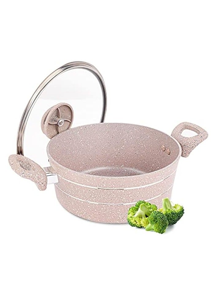 Green Tiger 30cm Smart Casserole With Glass Lid - Comfortable Handle, Durable, Aluminum Construction, Non-Stick Granite Coating, Ideal For Gas, Hot Plate, Induction - Image 1