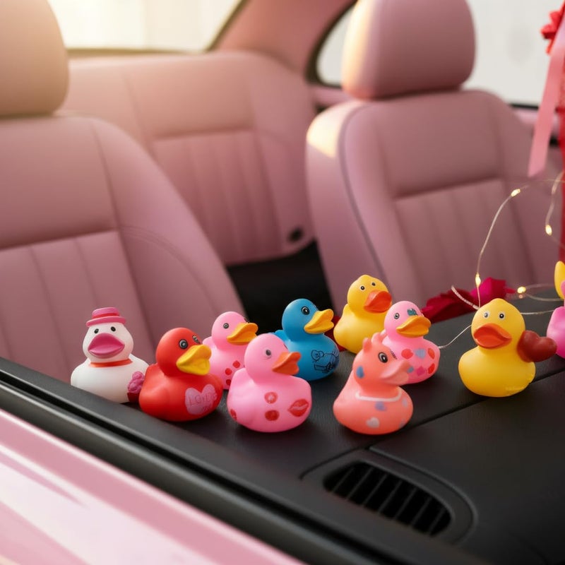 Cherislpy 36 Pcs Valentines Rubber Ducks,Bath Showers Accessories,Mini 2.16" Duckies Bath Toys for Kids Girls Boys Valentines Day Party Favors Gift Exchange (Valentines) - Image 3