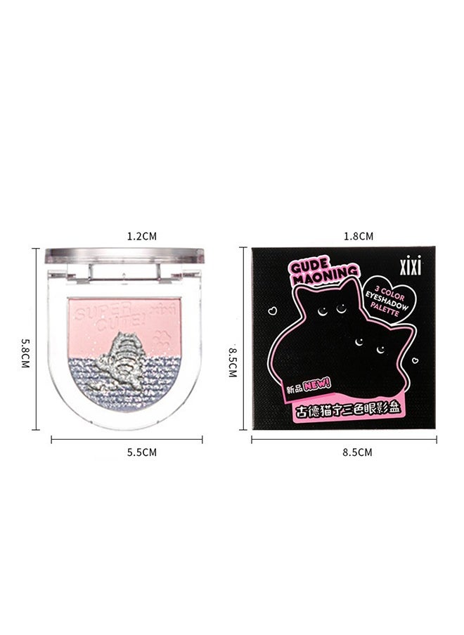 XIXI - 3 Color Eyeshadow Palette-Eyeshadow and Highlighter Palette, 3 in 1 Makeup Powder Palette, Cruelty-Free Matte Eyeshadow, Shimmer Illuminator Highlighters for a Glowing Look,#04 Baby Pink & Sea Blue - Image 1