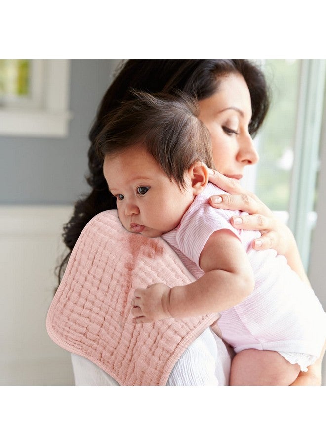 لوكسي مناديل تجشؤ من Looxii مصنوعة من قماش موسلين قطني 100%، مقاس كبير 20×10 بوصة، ناعمة للغاية وعالية الامتصاص، عبوة من 6 قطع من قماش التجشؤ للأطفال للأولاد والبنات، لون وردي متدرج - Image 3