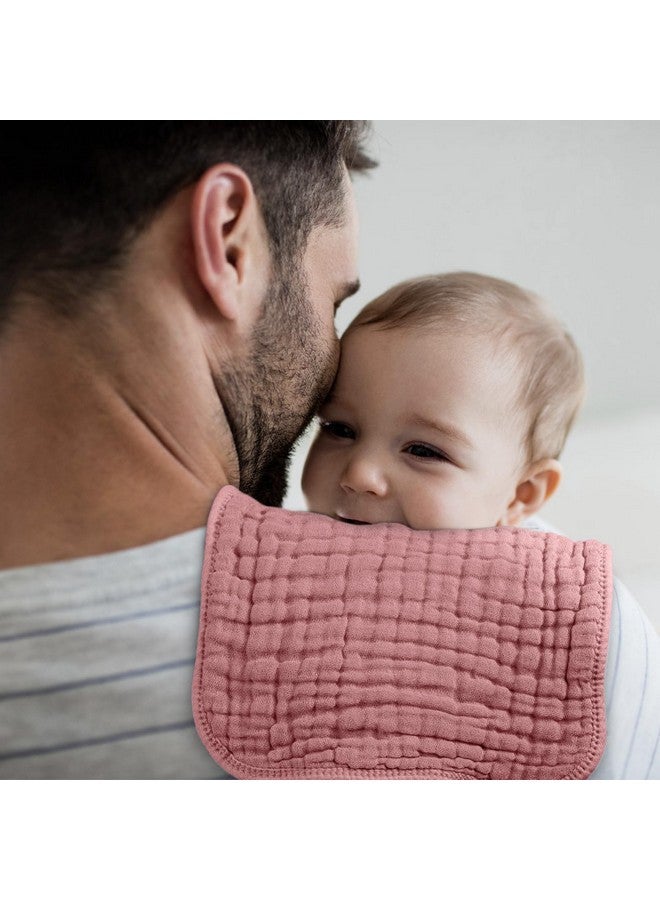 لوكسي مناديل تجشؤ من Looxii مصنوعة من قماش موسلين قطني 100%، مقاس كبير 20×10 بوصة، ناعمة للغاية وعالية الامتصاص، عبوة من 6 قطع من قماش التجشؤ للأطفال للأولاد والبنات، لون وردي متدرج - Image 4