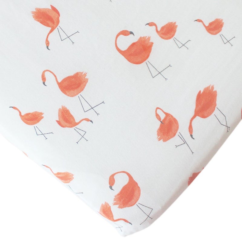 Vlokup Baby Changing Pad Cover Set Muslin, Portable Contoured Diaper Change Pad Sheet for Boys and Girls by Vlokup, Flamingo - Image 2