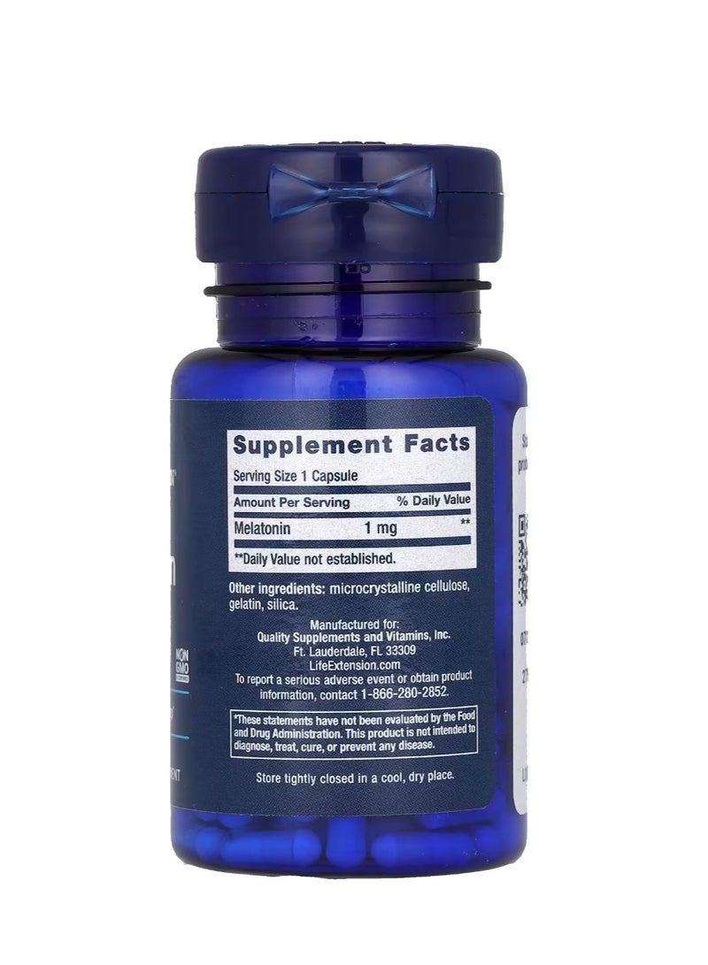 Life Extension Melatonin 1 mg 60 Capsules - Image 2