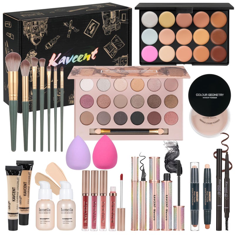 KAVCENT Makeup Set for Teens Makeup Kit for Women Full Kit Makeup Gift Set for Women Teen Girls Teenagers Eyeshadow Palette Makeup Kits Christmas - Image 1