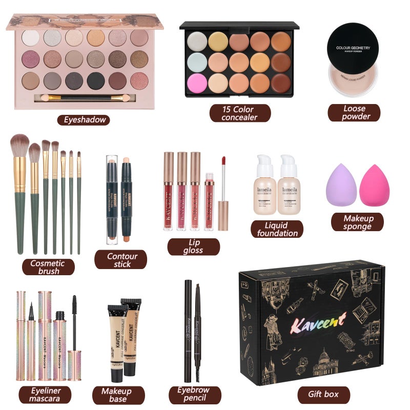 KAVCENT Makeup Set for Teens Makeup Kit for Women Full Kit Makeup Gift Set for Women Teen Girls Teenagers Eyeshadow Palette Makeup Kits Christmas - Image 3