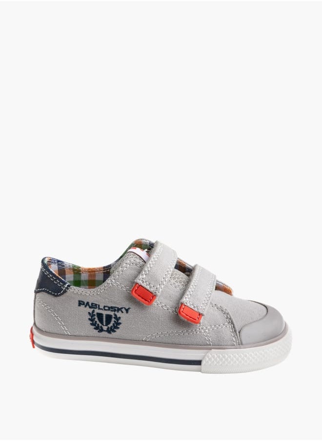 Pablosky - Boys Colourblock Sneakers with Hook and Loop Closure - Image 1