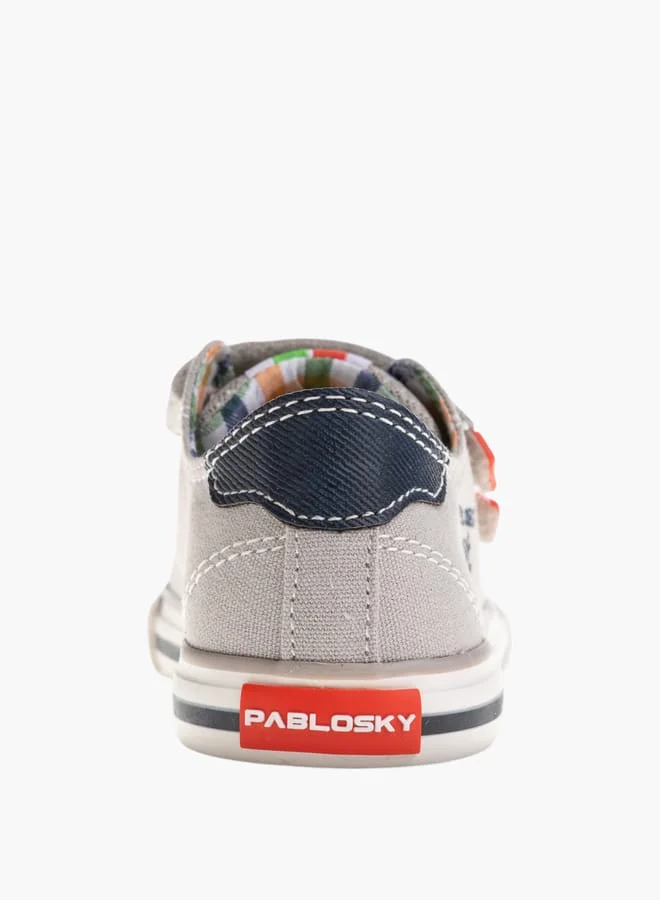 Pablosky Boys Colourblock Sneakers with Hook and Loop Closure