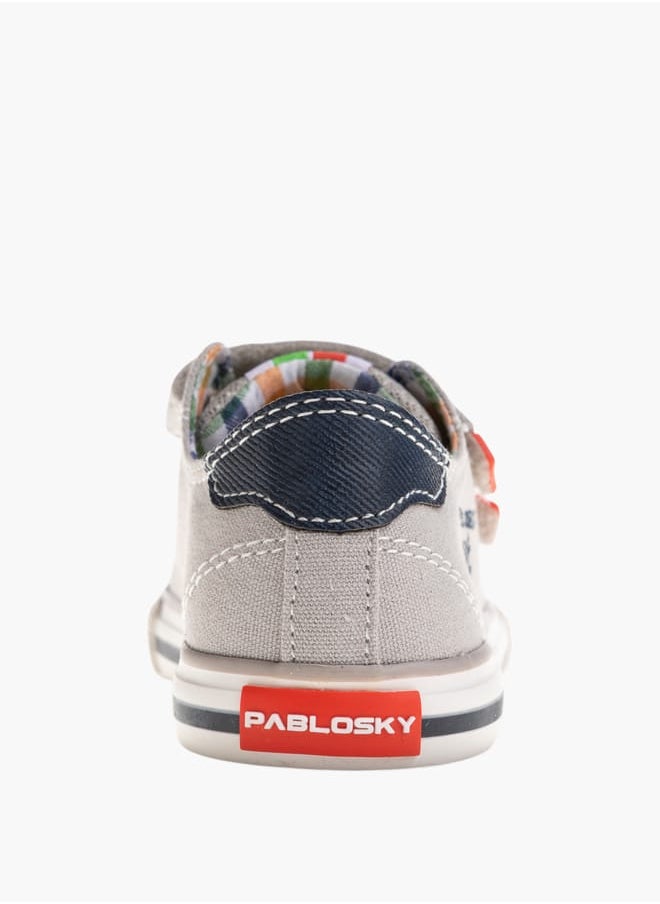 Pablosky - Boys Colourblock Sneakers with Hook and Loop Closure - Image 1