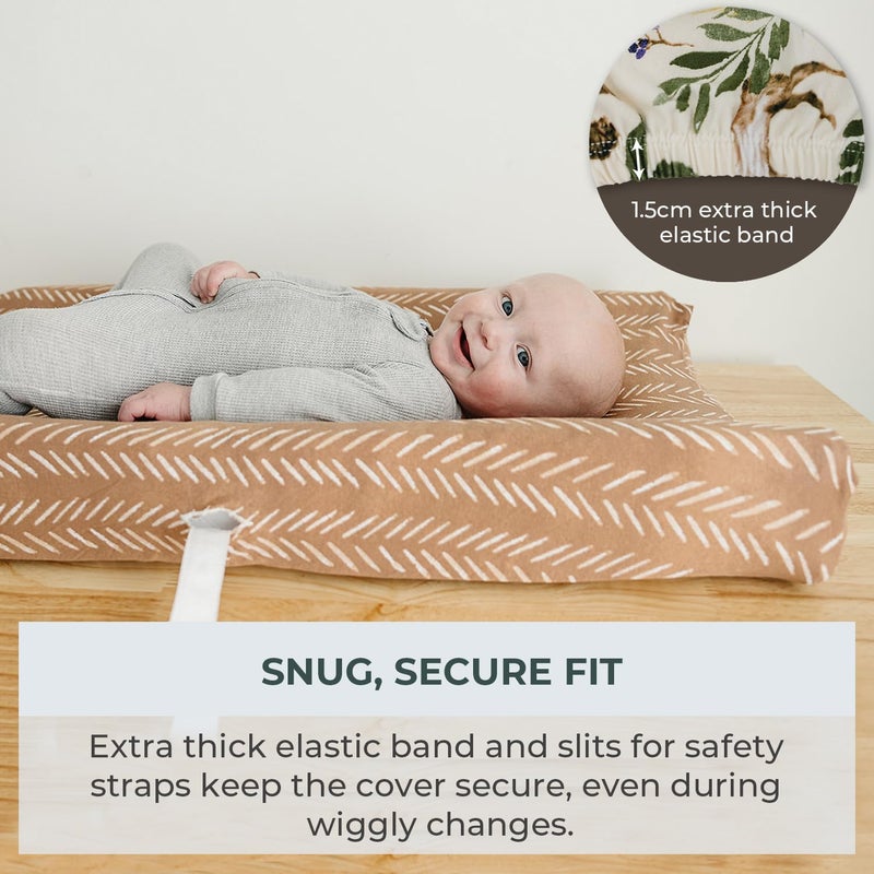 Pobibaby - 2 Pack Premium Changing Pad Cover - Ultra-Soft Cotton Blend, Stylish Woodland Pattern, Safe and Snug for Baby (Wildlife) - Image 4