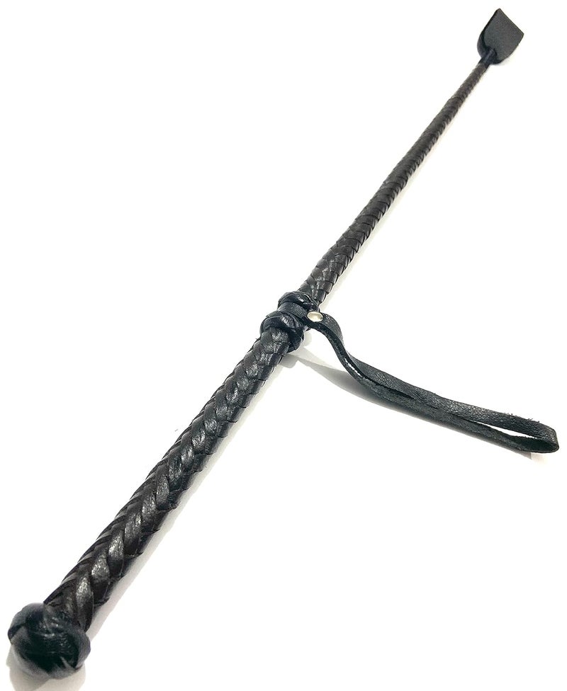 PETS TRIANGLE Leather Braided Whip Ideal for Training of Horse and Dog Morning Walk 25 inches (Brown) - Image 4