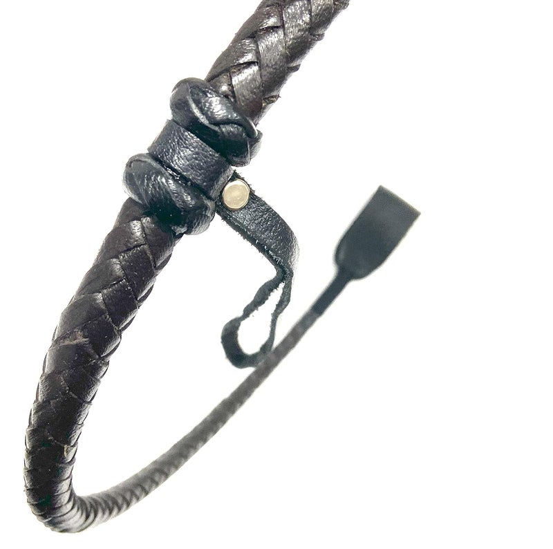 PETS TRIANGLE Leather Braided Whip Ideal for Training of Horse and Dog Morning Walk 25 inches (Brown) - Image 2