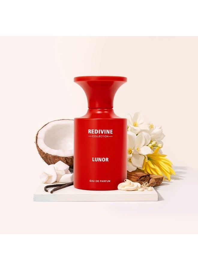 Anteros Redivine Lunor Eau De Parfum EDP 100ml for Women | Long-Lasting Coconut Vanilla Floral Perfume