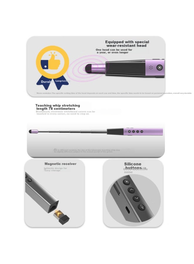 Noomya N97 High-power Green Laser Pointer, Ai Voice Extendable Electronic Teaching Pointer With Microphone, Amplifier, Page-turning Pen, Multimedia Presentation Pen With Microphone For Whiteboard Writing, Screen Clearing And Line Drawing - Image 3