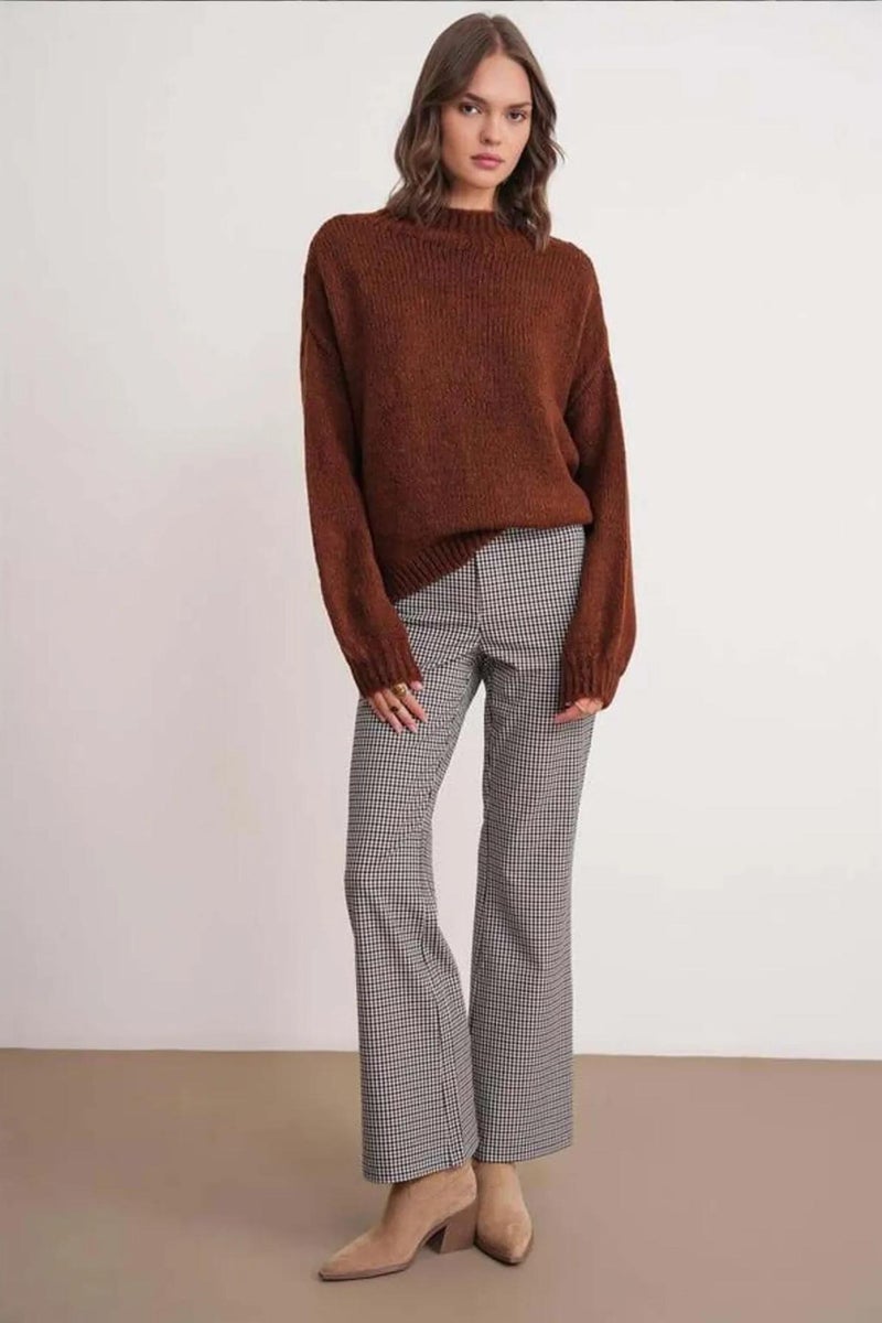 Mixray Relaxed Fit Crew Neck Thick Knit Sweater - Image 2