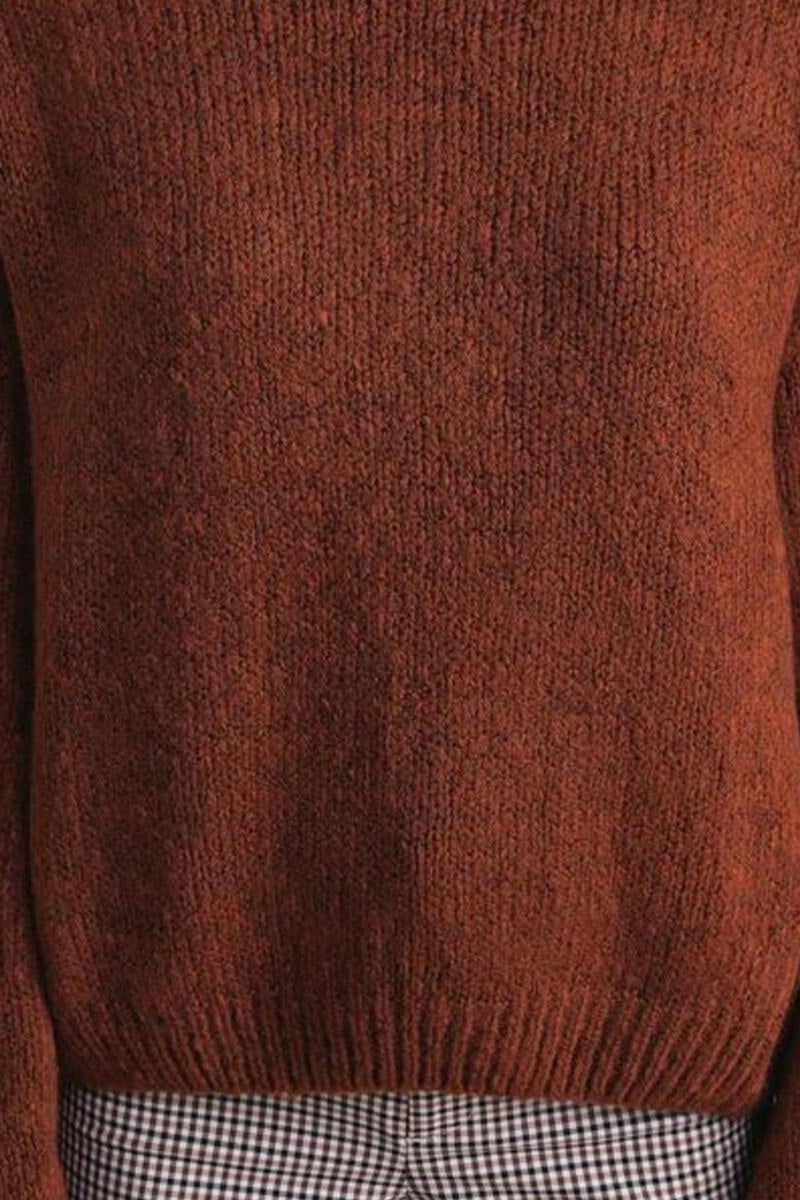 Mixray Relaxed Fit Crew Neck Thick Knit Sweater - Image 5